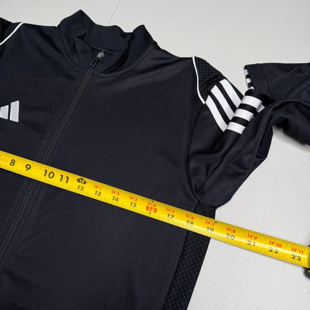 Adidas Mens Small Aeroready Tiro Track Jacket Black White Striped Slim Fit
